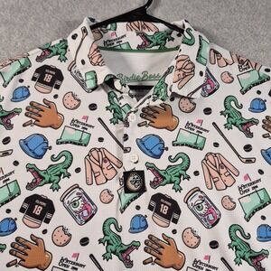 Birdie Boss Happy Gilmore Golf Polo Shirt Mens 3XL White AOP Print Performance